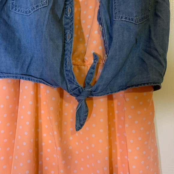 🛍 Retro dress with attached jean vest - Picture 9 of 12